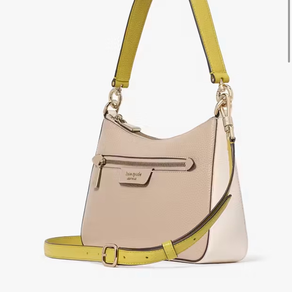 Kate Spade Hudson Colorblocked Convertible Crossbody Timeless Taupe Multi - Picture 13 of 16